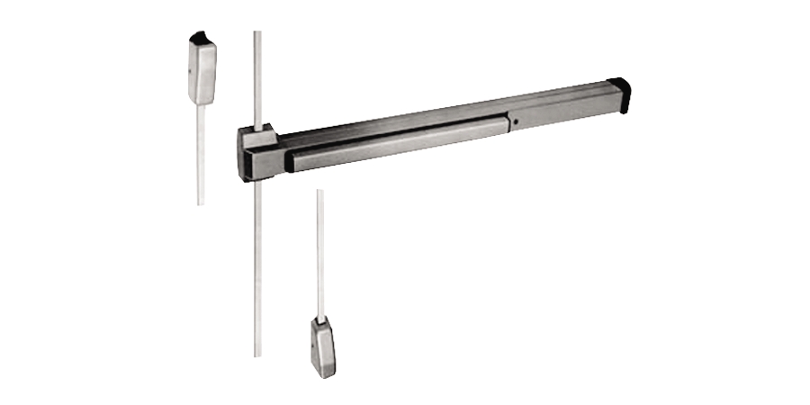 Surface Vertical Rod Exit Device, 36 in. L Rail, Wide Stile and Solid ...