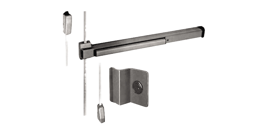 Door Exit Device, Surface Mount Vertical Rod, Night Latch, Fire ...