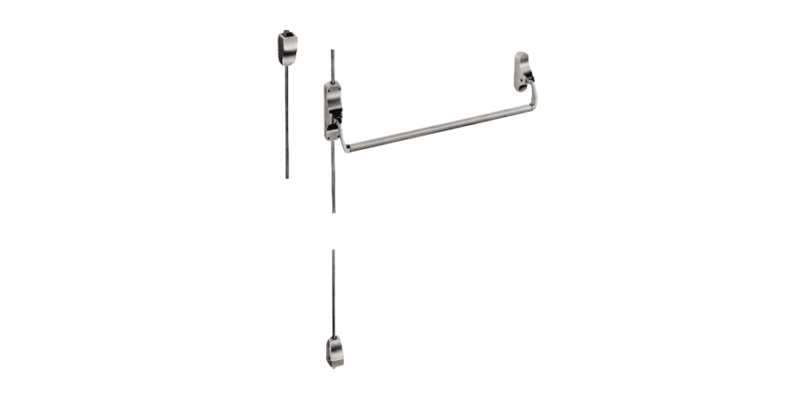 Surface Vertical Rod Crossbar Exit Device, 42 in. L Rail, Wide Stile ...
