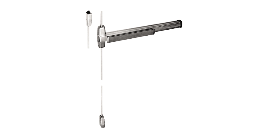 Surface Vertical Rod Electric Exit Device, 36 in. L Rail, Wide Stile ...