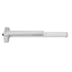 Rim Exit Device, Quiet Electric Latch Retraction, Exit Only, Grooved Case, 24 Volt DC, 36&quot; Length, Satin Chrome Plated, Without Trim
