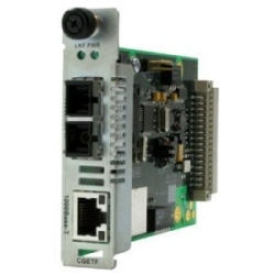 Gigabit Ethernet Point System(tm) Slide-In-Module Media Converters 1000BASE-T (RJ45) [100 m/328 ft.] to 1000BASE-LX 1310 nm TX / 1550 nm RX single fiber single-mode (SC) [20 km/12.4 miles]