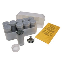 Standard exothermic weld metal. Includes steel disk and starting powder.