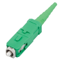 UniCam Standard-Performance Connector, SC APC, Single-mode (OS2), ceramic ferrule, logo, single pack, green housing, green boot