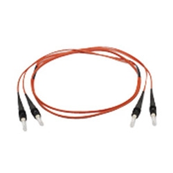 ST Compatible to ST Compatible patch cord on 2-fiber Zipcord cable, with 2.8 mm legs, and a low-smoke, zero-halogen sheath. 2 m