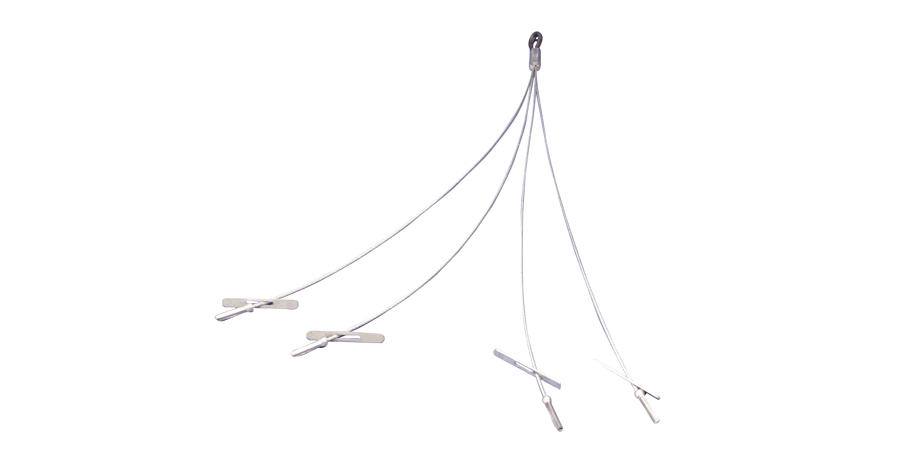 Quad Toggle Wire Rope Hanger Kit, Steel, Electro Galvanized, 1.5 mm Dia ...