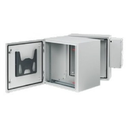 Protek Double-Hinge Wall Cabinet, 26U, Solid Door AC, Nema Type 4, 12, 48"H X 24"W X 28"D, Grey