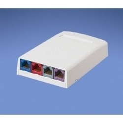 Mini-Com Surface Mount Box 4 Port Off White