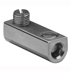 Aluminum mechanical splice, 1/0-14 AWG, 7/16&quot; screw diameter, 2 screws, Al/Cu rated, tin plated