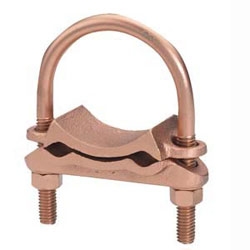 Mechanical Grounding Connector, 2 Parallel Cables to Rod or Pipe, 2/0 AWG (Sol.) - 250 kcmil, 3-1/2" to 4" Rod, 3-1/2" Pipe