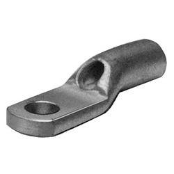 Copper Compression Lug, 1 Hole With Inspection Window, Short Barrel, #8 - #10 Stud, AN 12-AN 10 Solid & 12-10 AWG Stranded, Tin Plated