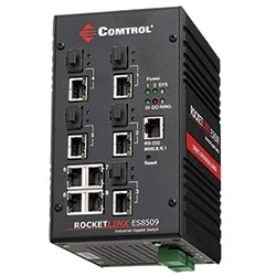 Managed industrial Ethernet switch, nine Gigabit ports and five Gigabit combo ports, aluminum IP31 housing and NEMA TS2 certified