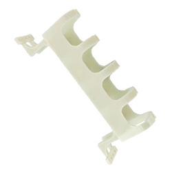 Horizontal Cord Manager, 110-Style, Cross Connect, Rack Mount, 10.72&quot; Length x 1.8&quot; Width x 4.37&quot; Height, Fire-Retardant Plastic, Ivory, With Leg