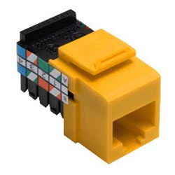 Category 3 QuickPort Connector, 8 Position, 8 Conductor, Yellow
