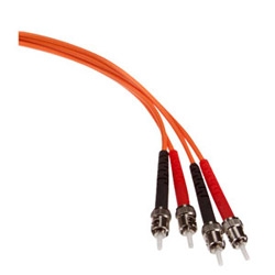 Fiber Patch Cord, 62.5/125um Multimode, Duplex, ST to ST, 3 Meters