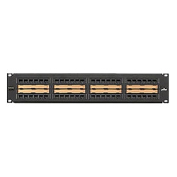 GigaMax 5e Universal Patch Panel, 48-Port, 2RU, Category 5e, Centralized Labeling, Includes Cable Management Bar