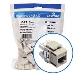 GigaMax 5e+ QuickPort Connector Quickpack, Category 5e, Ivory, Pack of 25