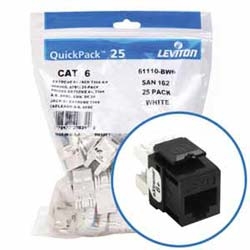 eXtreme 6+ QuickPort Connector Quickpack, Category 6, 25-pack, Black