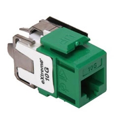 eXtreme 10G QuickPort Connector, Univeral Wiring, 110 Style Termination, UTP Category 6A, Green