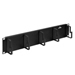 Cable Manager, Horizontal, Flat, 5-Ring, Rack Mount, 2RU, 19" Width x 2.5" Depth x 3.47" Height, 16 Gauge Steel, Powder Coated Black, With 2" Metal Ring
