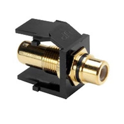 QuickPort RCA, Gold-Plated Connector with Black Stripe, Black