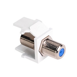 QuickPort F-Type Adapter, Nickel Plated, White