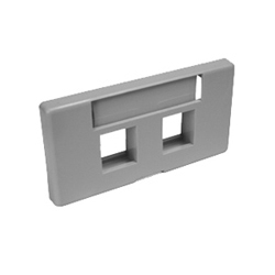 Leviton 2-Port QuickPort Modular Faceplate Grey - CAT 5e/6/6A Data & Telephone Port