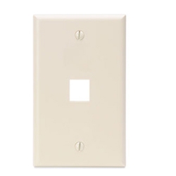 QuickPort Wallplate, Single Gang, 1-Port, Light Almond