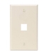 QuickPort Wallplate, Single Gang, 1-Port, Light Almond