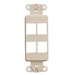 QuickPort Decora Insert, 4-Port, Flush Mount, Ivory