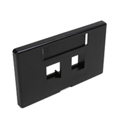 QuickPort Modular Furniture Faceplate, 2-Port, Black, Compatible with Herman Miller products.