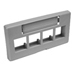 QuickPort Modular Furniture Faceplate, 4-Port, Grey, Includes 1 Blank Insert, Compatible with Steelcase, Haworth, HON, and Others, Compatible with Herman Miller when G1189A Reducer (from Herman Miller) is used.