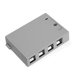 QuickPort Surface Mount Housing, 4-Port, Grey