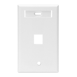 1-Port Leviton 42080-1GS QuickPort Wallplate with Id Window Single Gang Grey