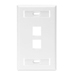 Placca Leviton 42080 2-Port QuickPort Con Finestra ID | Single Gang, Light Almond, Per Moduli QuickPort - 3