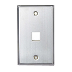 QuickPort Wallplate, Single Gang, 1-Port, Stainless Steel