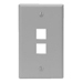 QuickPort Wallplate, Single Gang, 2-Port, Grey