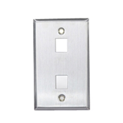 QuickPort Wallplate, Single Gang, 2-Port, Stainless Steel