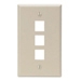 QuickPort Wallplate, Single Gang, 3-Port, Ivory