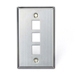 QuickPort Wallplate, Single Gang, 3-Port, Stainless Steel