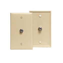 Standard Video Wall Jack, F Connector, Ivory