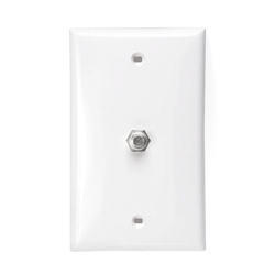 Standard Video Wall Jack, F Connector, White
