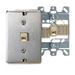 Telephone Wall Jack, 6-Position, 4-Conductors, Quick Connect, Stainless Steel