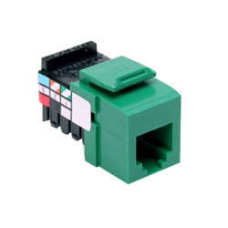 Voice Grade QuickPort Connector, 6-Position 6-Conductors, Green