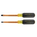 Insulated Screwdriver Set, Slotted and Phillips, 2-Piece