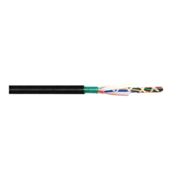 Fiber Cable, 24-Fiber, OS2 Single-mode, Reduced Water Peak, Loose Tube, Single Jacket, Steel Armored, Black Jacket