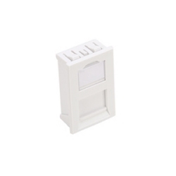 LJ6C-style Wallplate Insert, 1-Port, Flat, 37.5mm x 22mm, White, Includes Shutter and ID Window