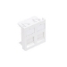 French-style Wallplate Insert, 45mm x 45mm, 2-Port, Flat, White, Includes Shutters and ID Window