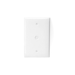 Midsize Single-Gang Video Wallplate Without F-Connector, Hexagonal Opening Only, 4.875"H x 3.125"W x 0.255"D, White