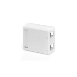 2-Port QuickPort Surface Mount Box for Shielded Connectors, Includes Snap-Lock Cover And Cable Knockouts On Housing Base, White